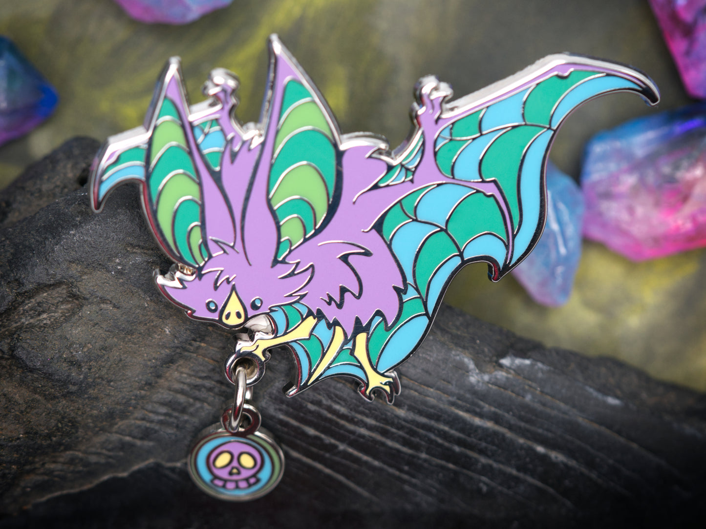 Pastel Horseshoe Bat Enamel Pin