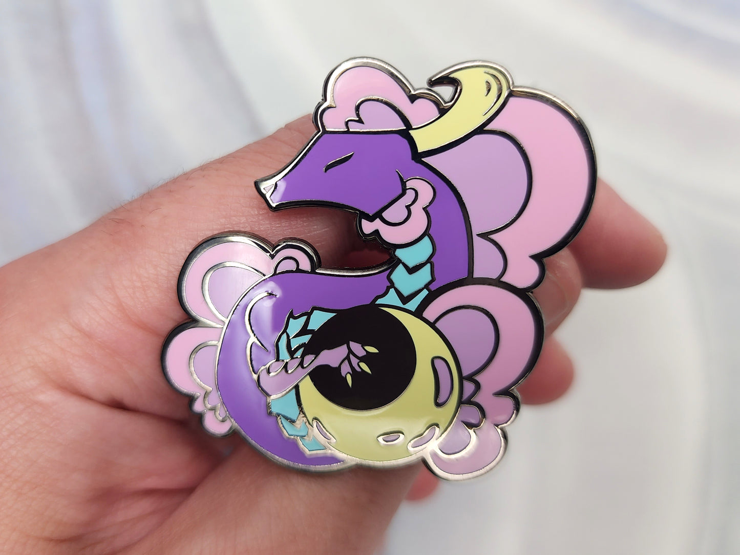 Moon Dragon Hard Enamel Pin