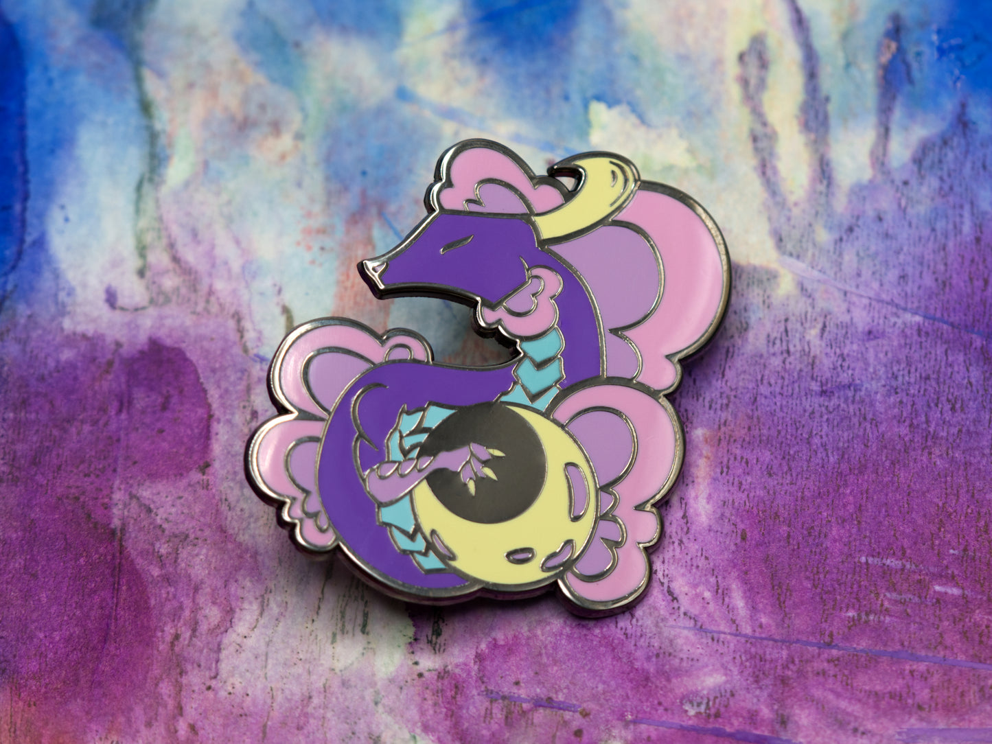 Moon Dragon Hard Enamel Pin