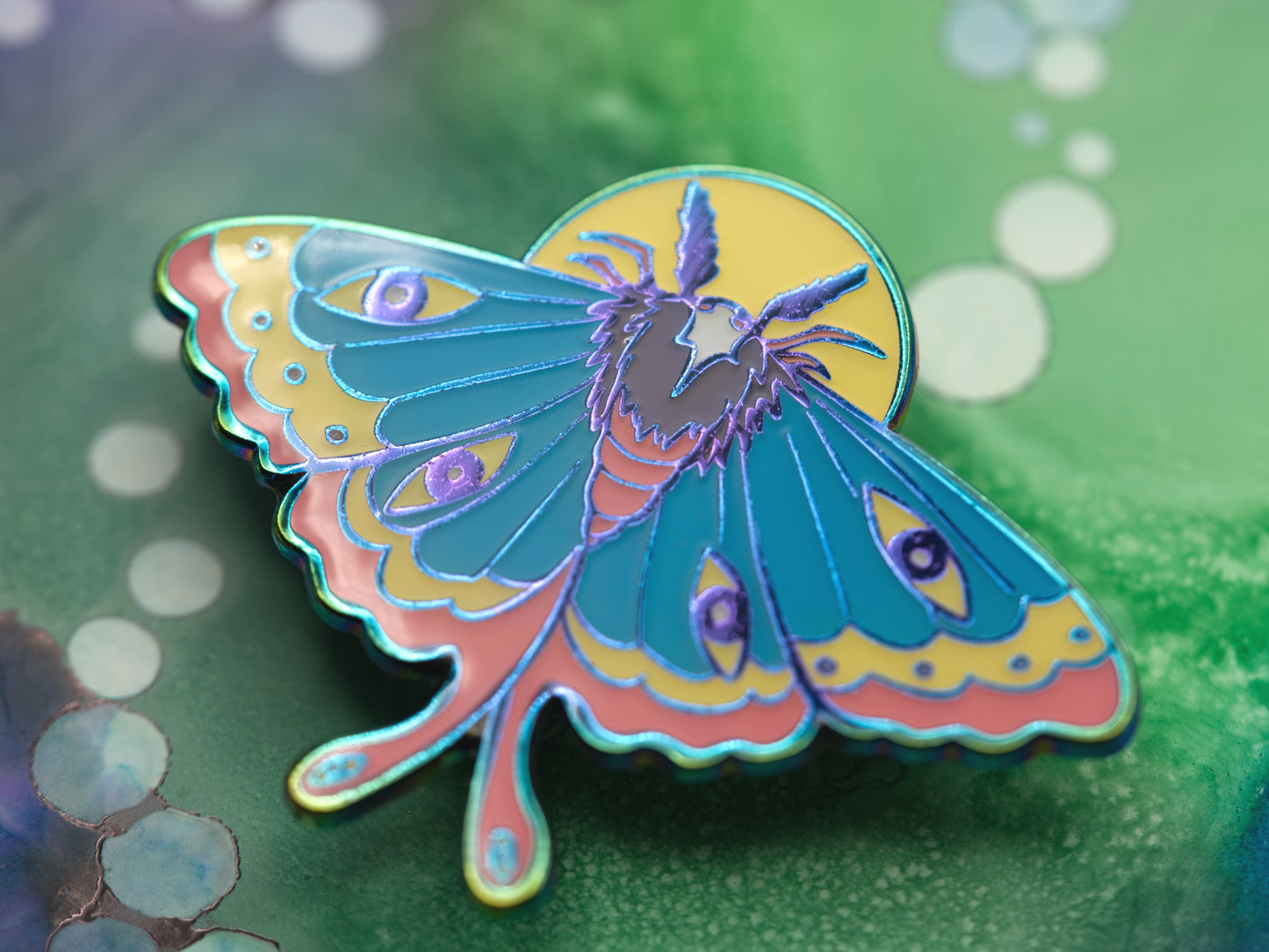 Rainbow Metal Moth Enamel Pin