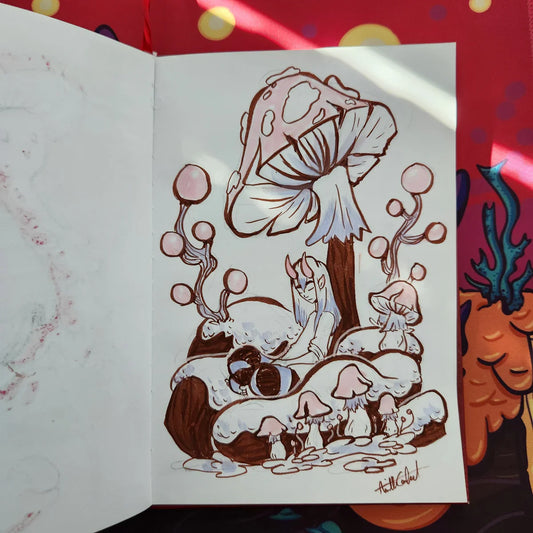 I didn’t know I was making these M'Shiitakes 🍄‍ while drawing Mushrooms!