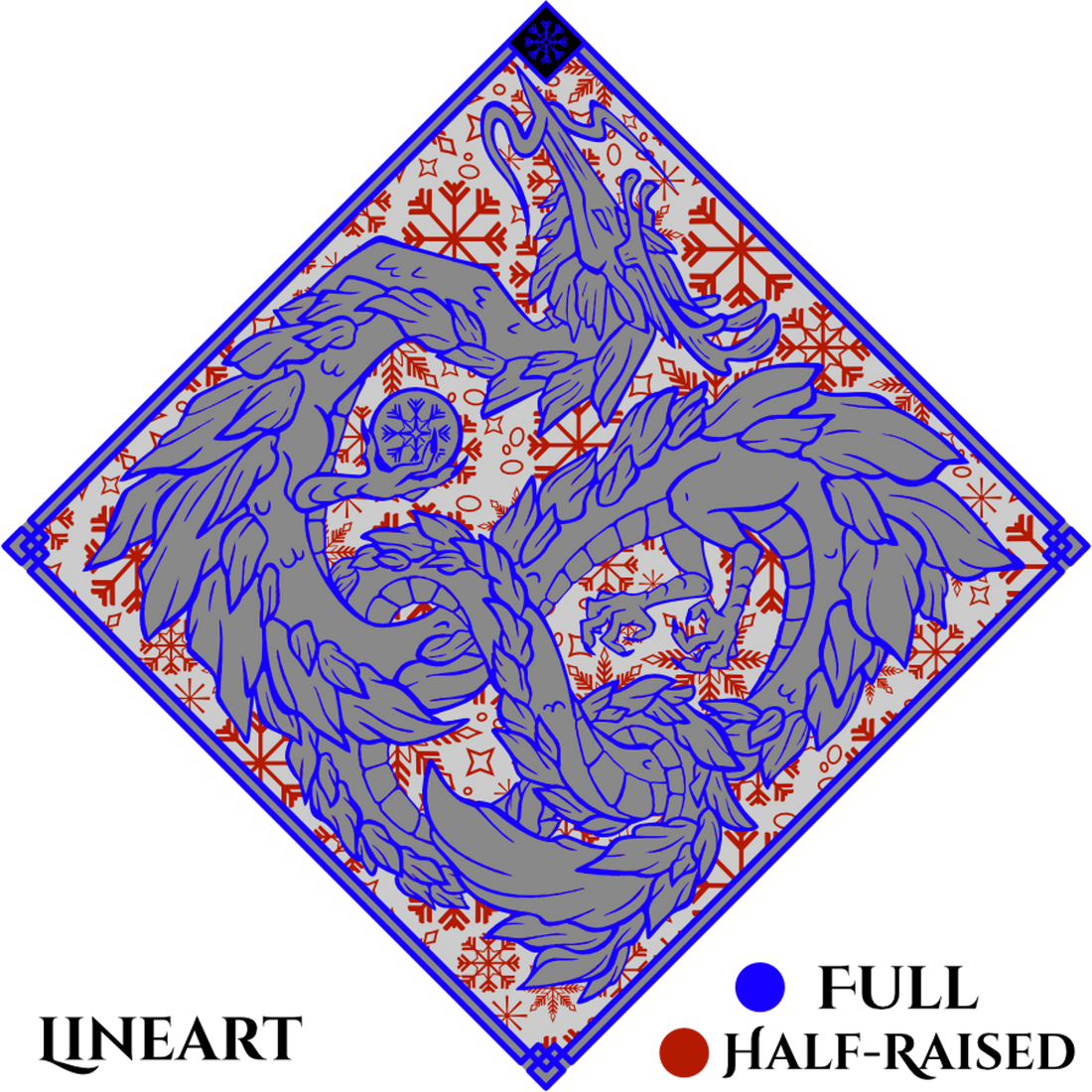 Dragon Kings lineart layout