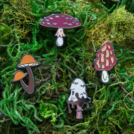 Fall Mushroom Set with 4 Pins