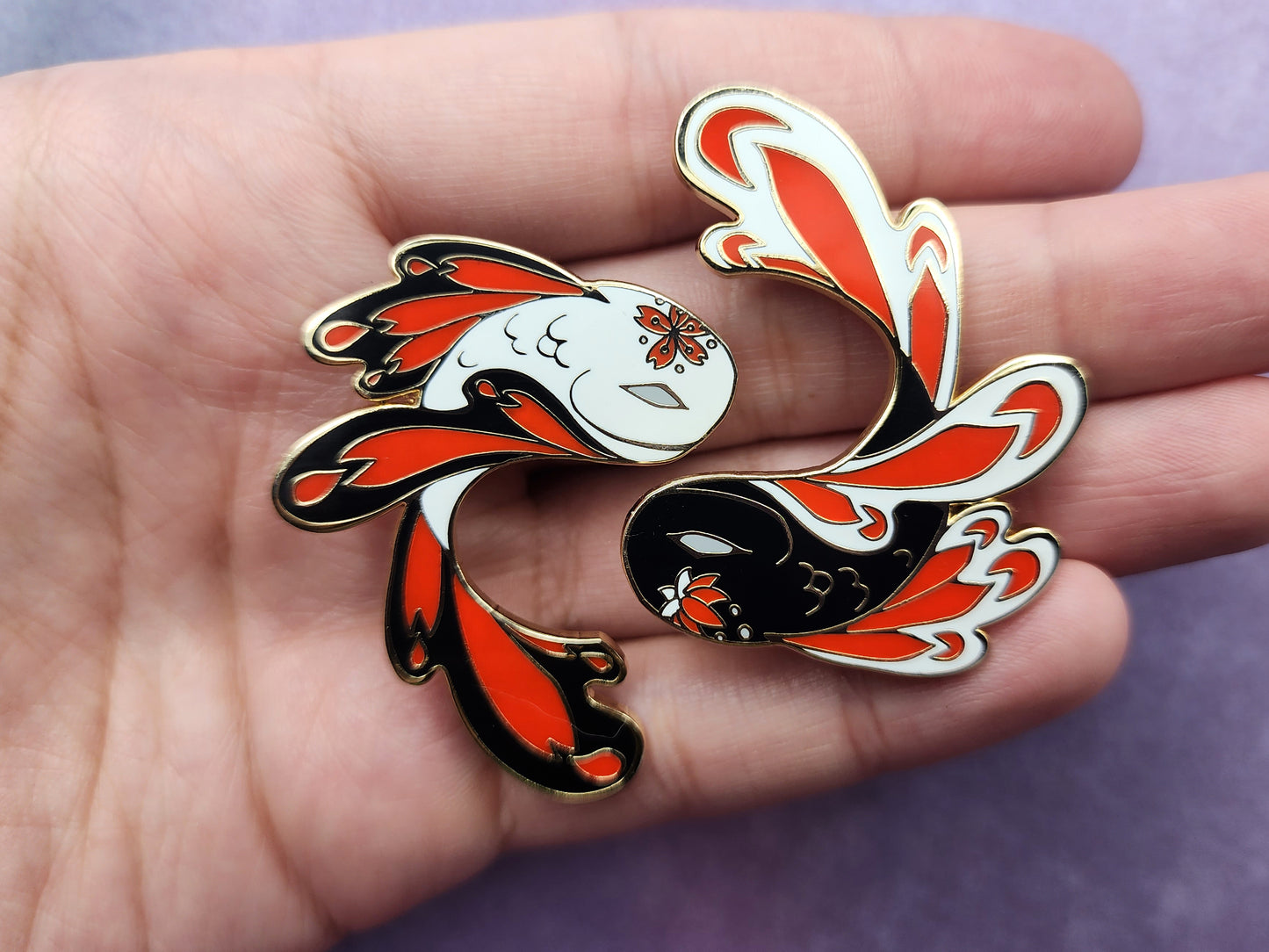 Yin Yang Whirlpool Enamel Pin Set