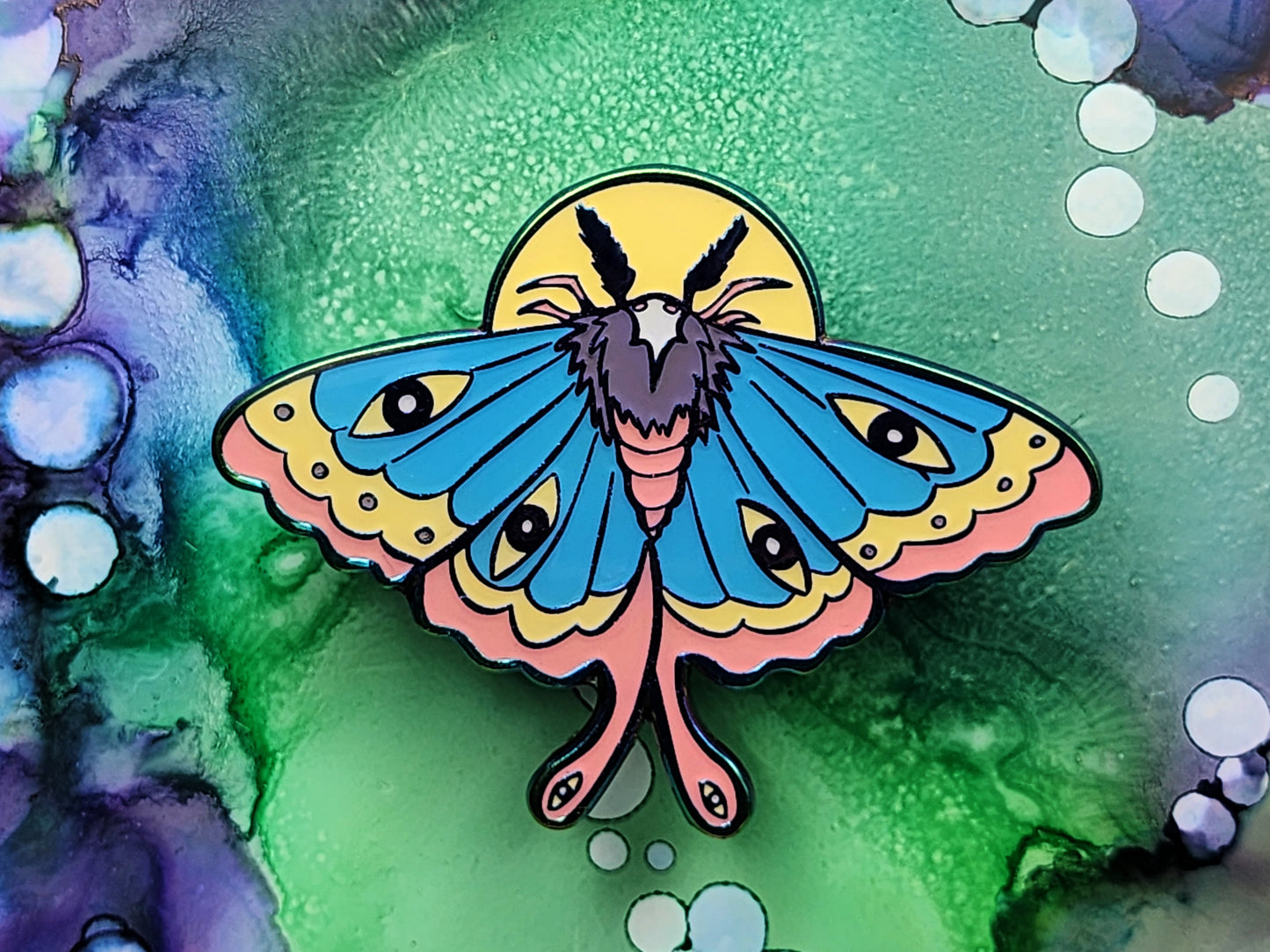 Rainbow Metal Moth Enamel Pin