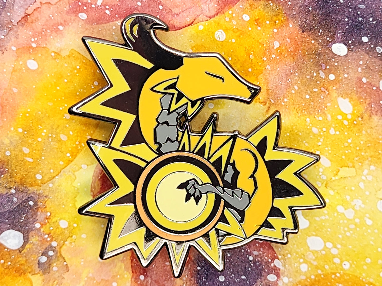 Sun Dragon Hard Enamel Pin