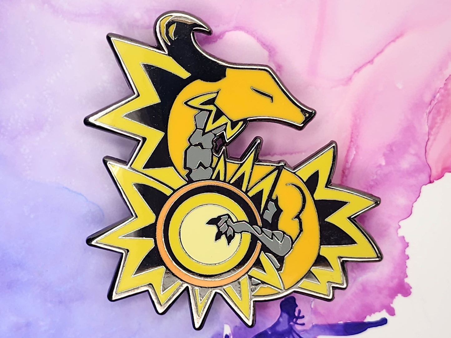 Sun Dragon Hard Enamel Pin